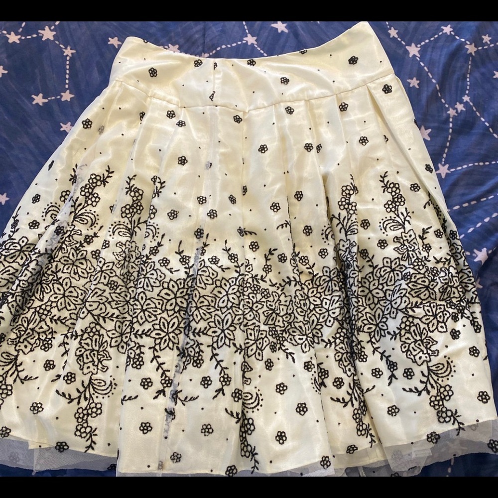 Cream floral skirt